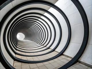 Obraz premium Surreal Black Circle Radial Lines Gradient Background for Creative Designs and Artwork