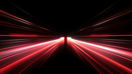 Illustration of a red glowing light effect on black background. Abstract gradient lines with lens flare. Perfect for Wallpapers and Thumbnails.