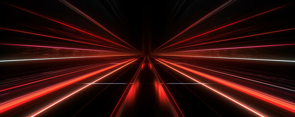 Illustration of a red glowing light effect on black background. Abstract gradient lines with lens flare. Perfect for Wallpapers and Thumbnails.