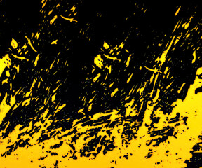 Yellow paint texture on a black background