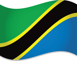 Tanzania Country National Flag Waving Vector