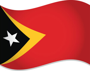 Flag of Timor Leste Country 3D Vector