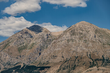 Monte Velino. View from the archaeological site of Alba Fucens