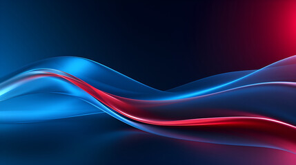 Fototapeta premium Smooth Blue and Red Wave PPT Background