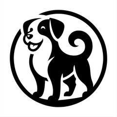 Silhouette Dog Logo Design Vector Illustration.