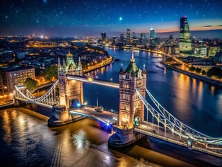 Fototapeta premium Tower Bridge Illuminated: A Stunning Nightscape of London's Iconic Landmark