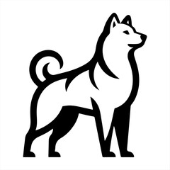 Silhouette Dog Logo Design Vector Illustration.