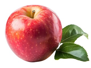 Fresh juicy apple, with a smooth, shiny skin on a white background.