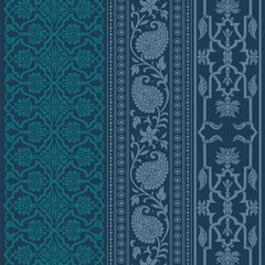 wedding card design, traditional paisley floral pattern , royal India	