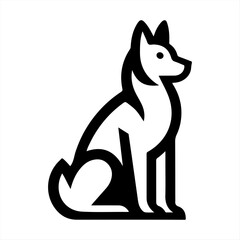 Silhouette Dog Logo Design Vector Illustration.