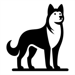 Silhouette Dog Logo Design Vector Illustration.