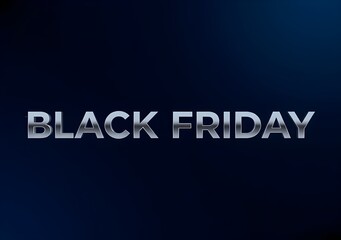 Fototapeta premium black friday advertising panel, black friday written over a blue background, discount notice label, discounted product sale promotion, empty space for text