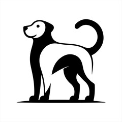 Silhouette Dog Logo Design Vector Illustration.