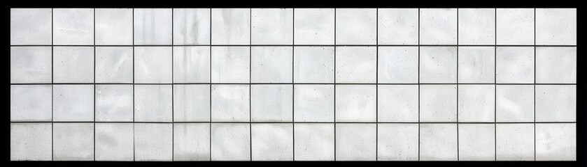 A white wall with a row of white tiles