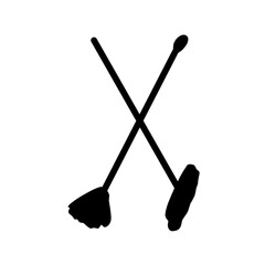 clean broomstick vector icon