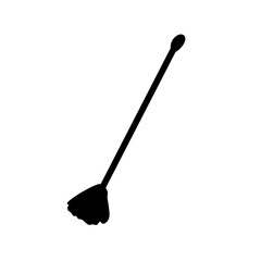 clean broomstick vector icon