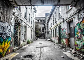 Fototapeta premium Urban Exploration of Abandoned Spaces with Leo Motifs and Textures for Stunning Visuals
