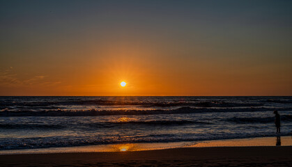 Tyrrhenian Sea. Autumnal sunset