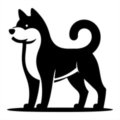 Silhouette Dog Logo Design Vector Illustration.