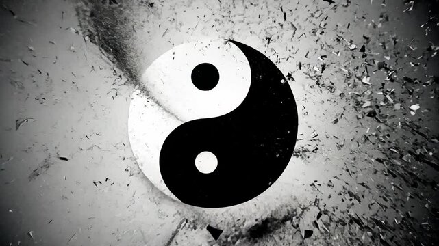 A yin yang symbol on a textured background