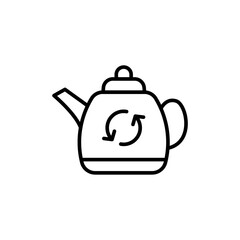 Refill kettle outline icons, minimalist vector illustration ,simple transparent graphic element .Isolated on white background