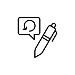 Refill pen outline icons, minimalist vector illustration ,simple transparent graphic element .Isolated on white background