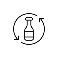 Refill bottle outline icons, minimalist vector illustration ,simple transparent graphic element .Isolated on white background