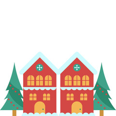 Fototapeta premium Christmas Village Illustration