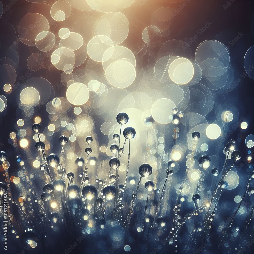 Poster bokeh macrorealism detailed droplets with a dreamy bokeh backgro