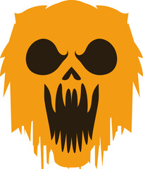 Horror and scary faces and other Halloween symbols silhouette icons set. Halloween pumpkin, emoji and tattoo ghost smile spooky jack evil mouth eyes scary - illustration.