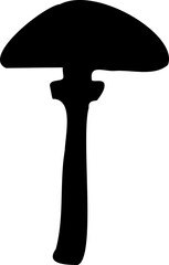 Mushroom silhouette art icon image. Big set of mushroom - Edible and non-edible mushrooms illustration