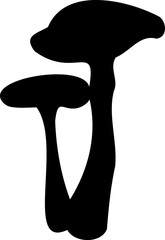 Mushroom silhouette art icon image. Big set of mushroom - Edible and non-edible mushrooms illustration