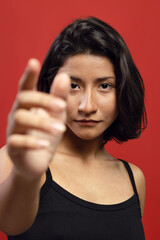 Brazilian woman wearing black shirt