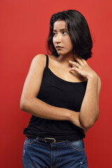 Brazilian woman wearing black shirt