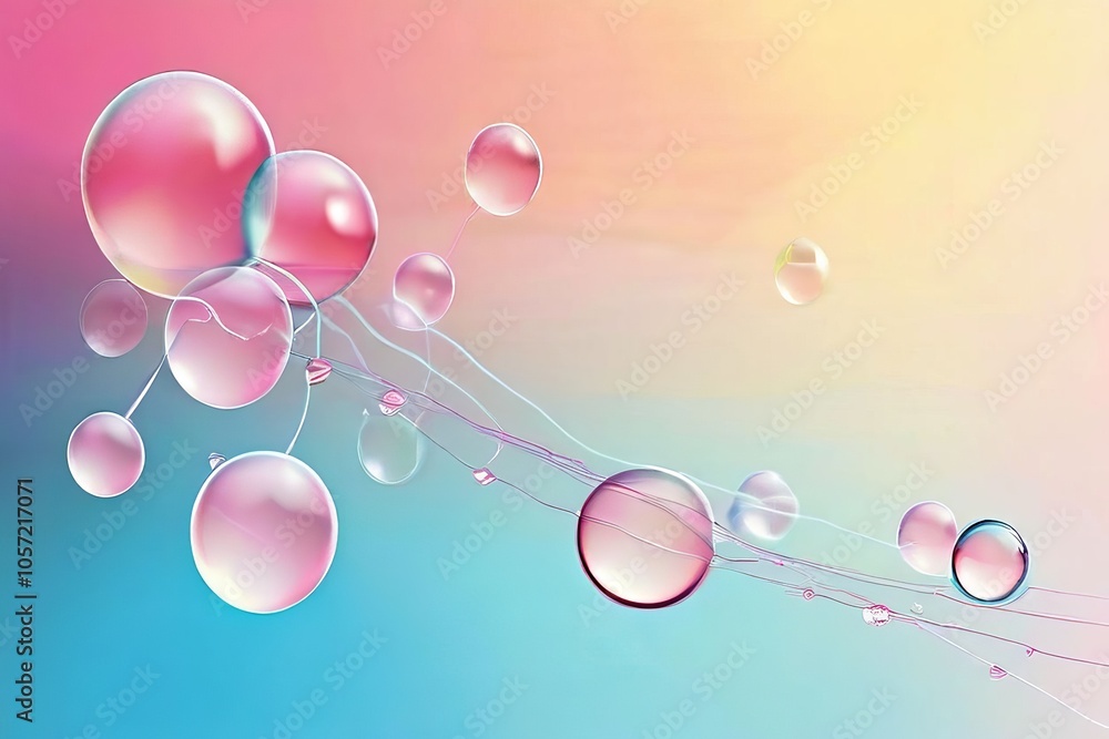Poster dashed line bubbles bubbles with dashed lines