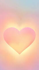 A minimalist heart shape glowing softly in pastel colors, creating a gentle and warm visual effect for graphic resources.