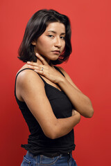 Brazilian woman wearing black shirt