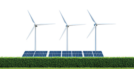 PNG 3 wind turbines panels hedge solar.