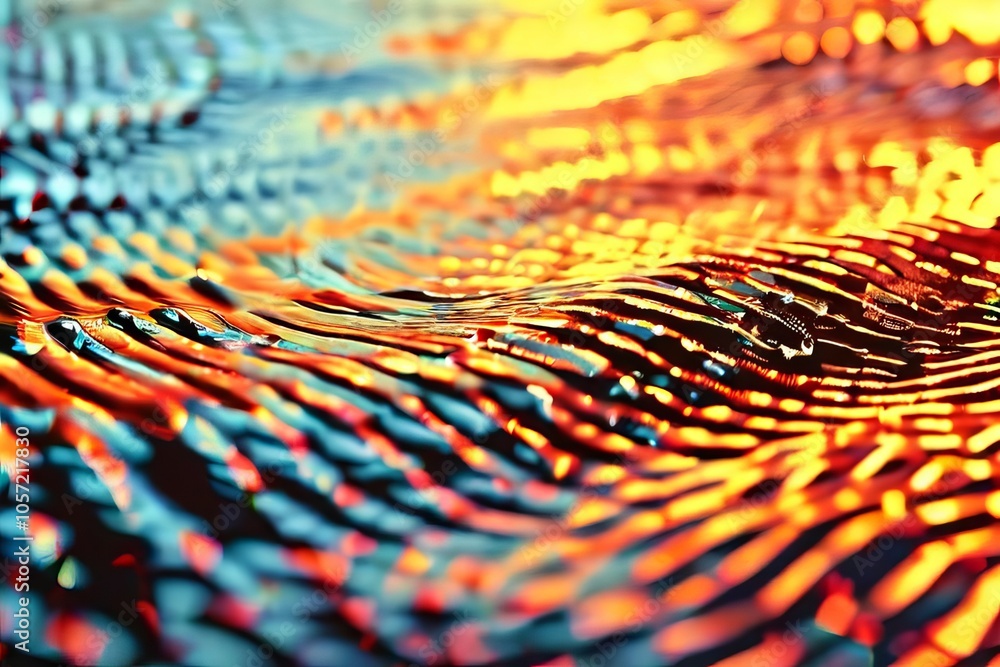 Poster digital ripples a rippling wave like matrix code pattern