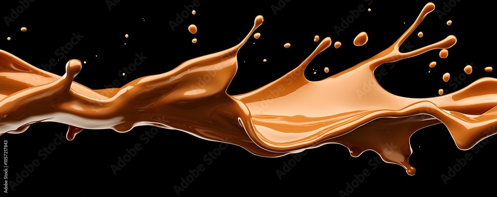 Poster elegant cocoa splash - artistic close-up of rich creamy texture captured in delicate motion perfect 