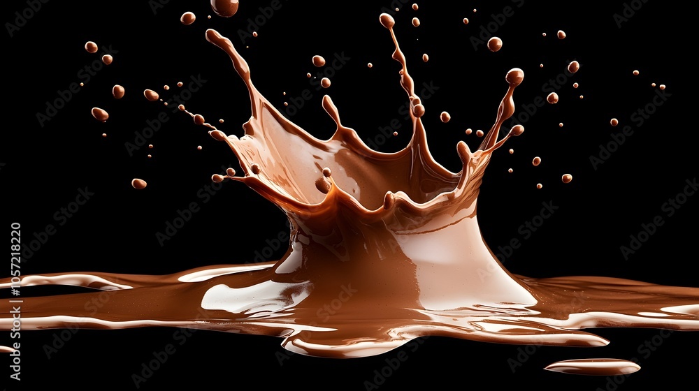 Poster artisan cocoa delight - dynamic splash of rich chocolate energy in studio shot close-up capture of f