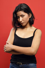 Brazilian woman wearing black shirt