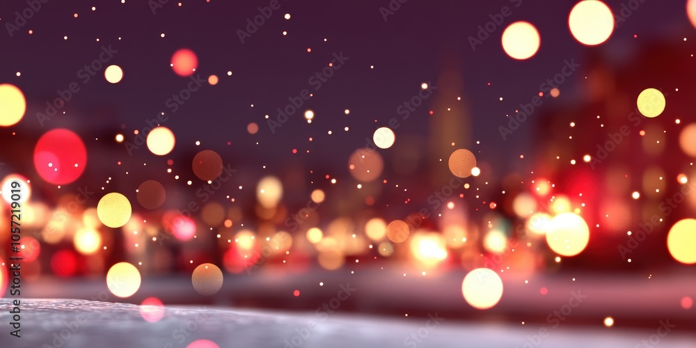 Poster abstract blurred lights background with bokeh effect festive and romantic atmosphere