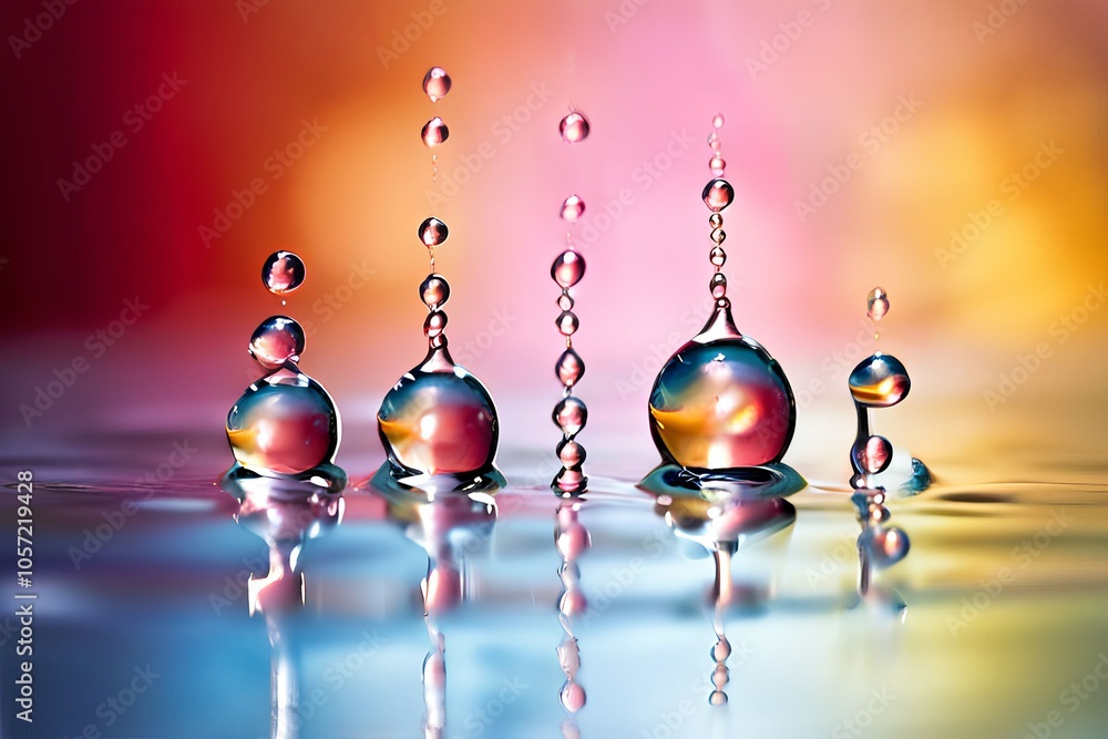 Poster droplets with different densities some heavier some lighter