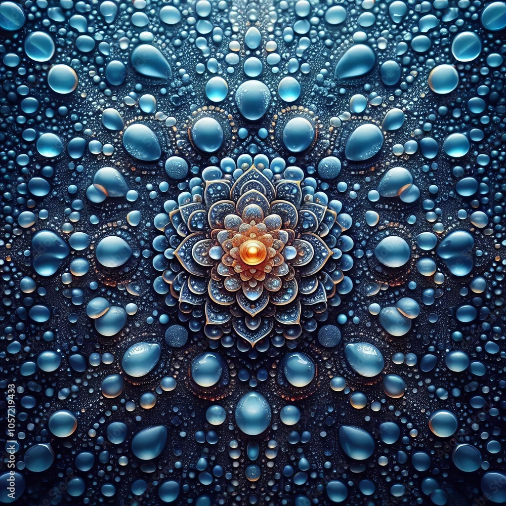 Poster Droplets scattered evenly across the surface Creating a uniform