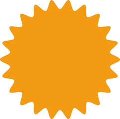 Starburst orange sticker set for halloween - collection of special offer sale oval and round shaped sunburst labels and badges. Promo stickers with star edges