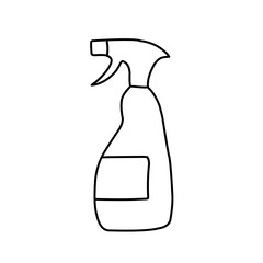 Cleaning kit outline icons set vector