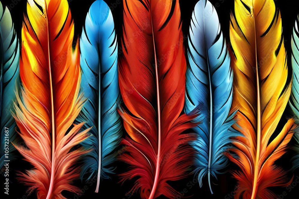 Poster feather patterns the pattern of feathers can resemble the tilde