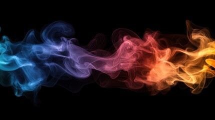 Colorful smoke effect with swirling hues, a delicate and artistic explosion of color in soft gradients and shapes