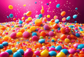 vibrant candy explosion colorful textured environment filled sugary treats bright hues, rainbow, lgbtq, lgbt, pride, love, equality, sweets, confectionery